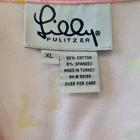 Lilly Pulitzer Pink Wrap Dress With Birds Sz XL - Picture 4 of 6